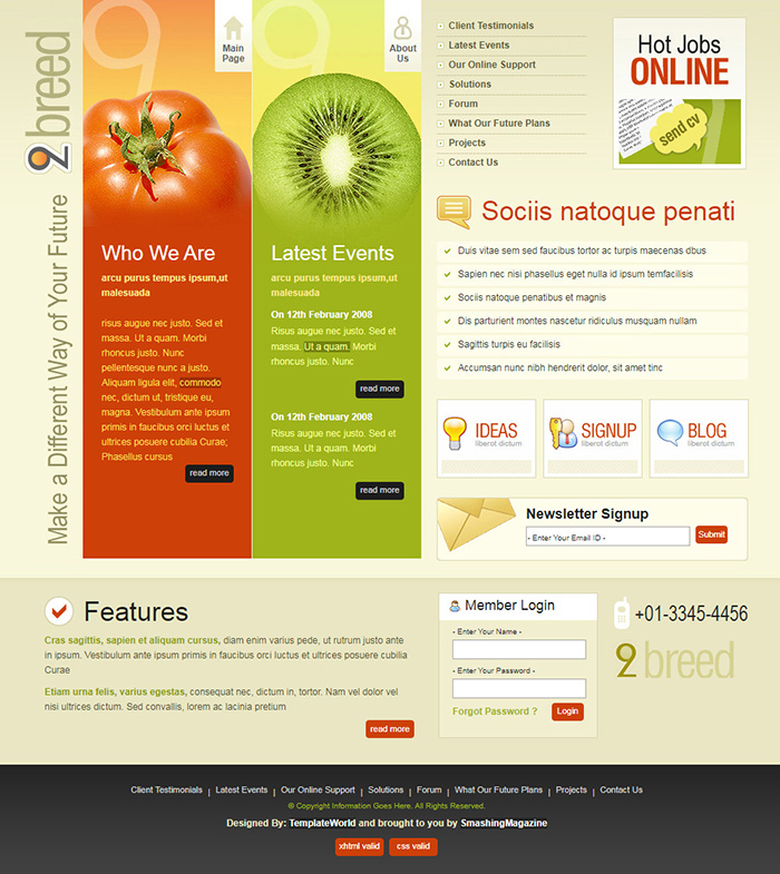 Free 2 breed Website Template