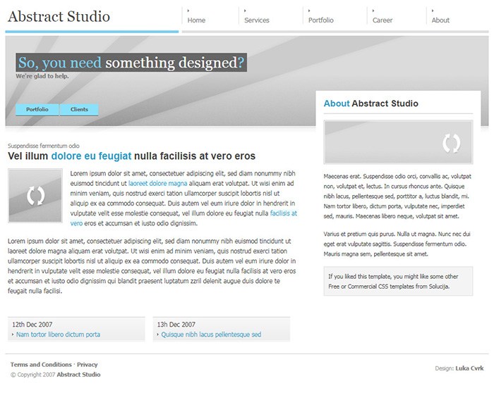 Free Abstract Studio Website Template