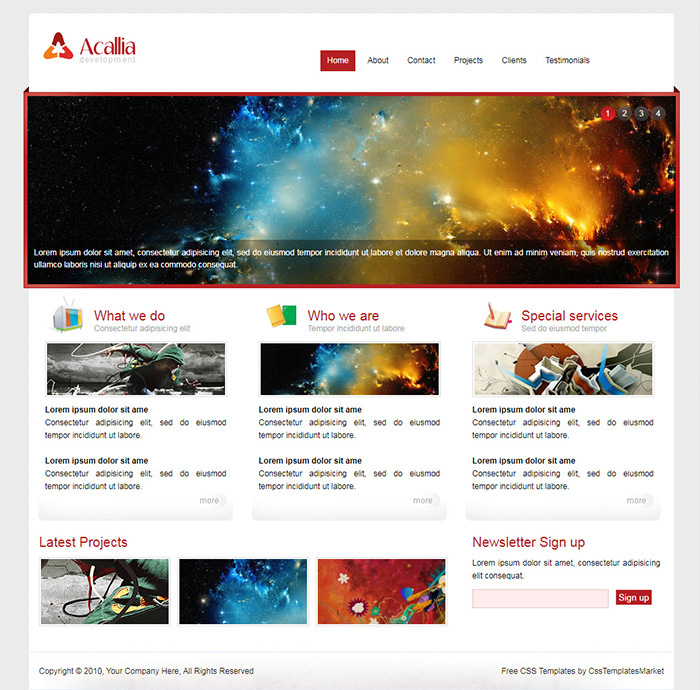 Free Acallia Development Website Template