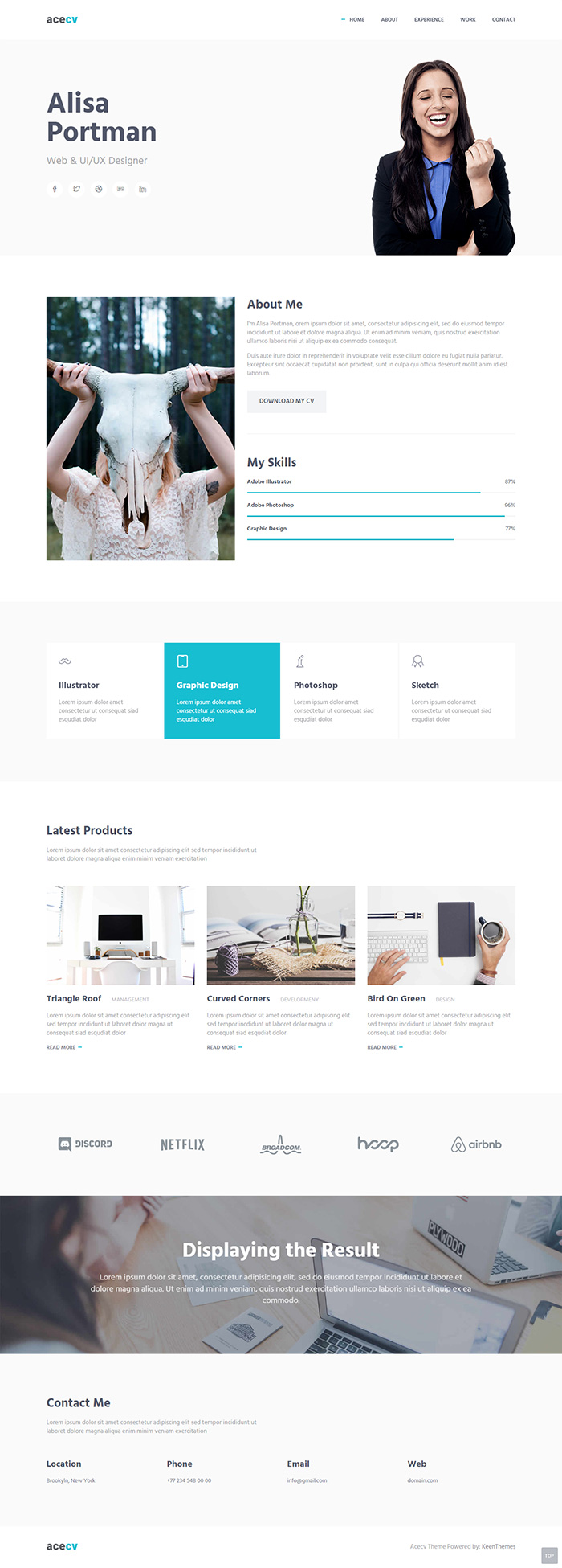 Free AceCV Website Template