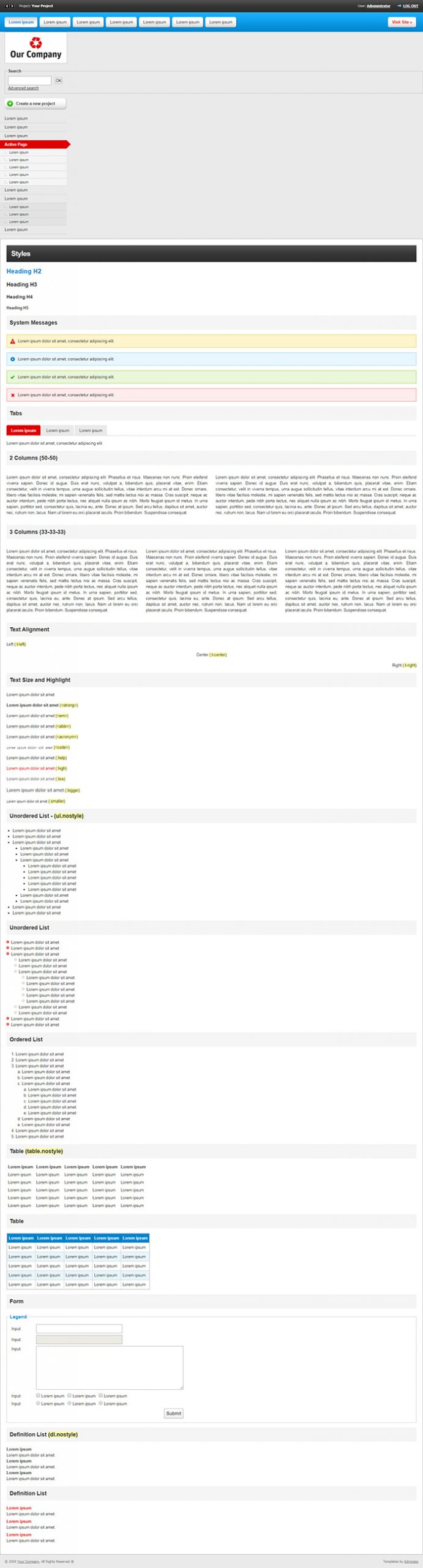 Free Adminizio Lite Website Template