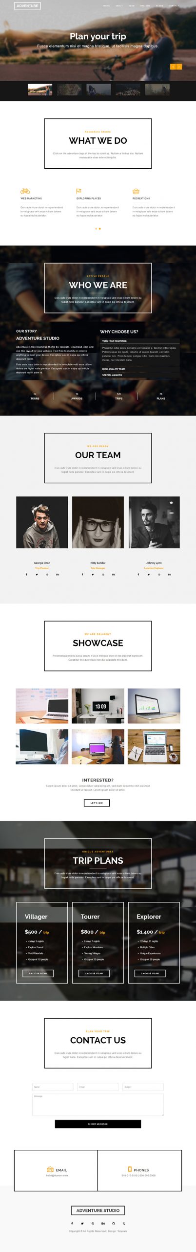 Free Adventure Website Template