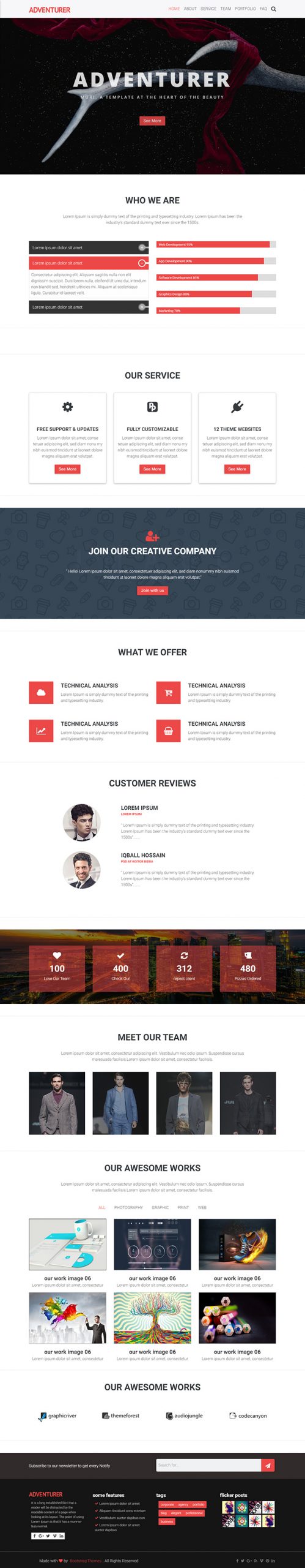 Free Adventurer Website Template