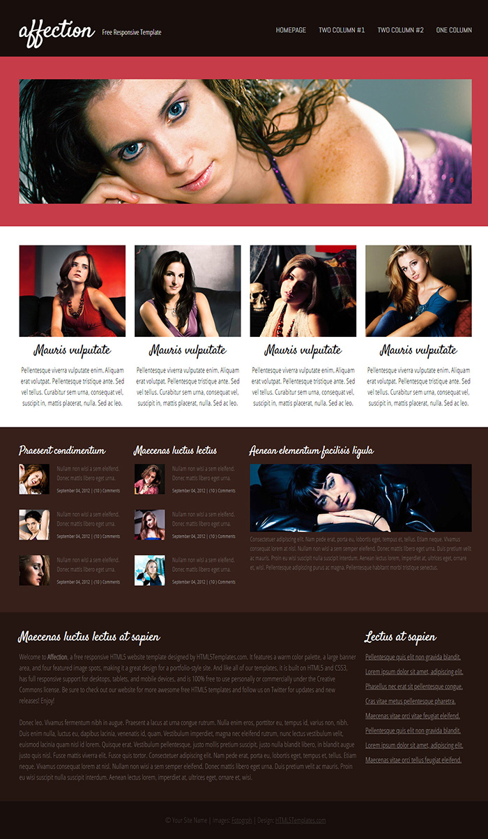 Free Affection Website Template