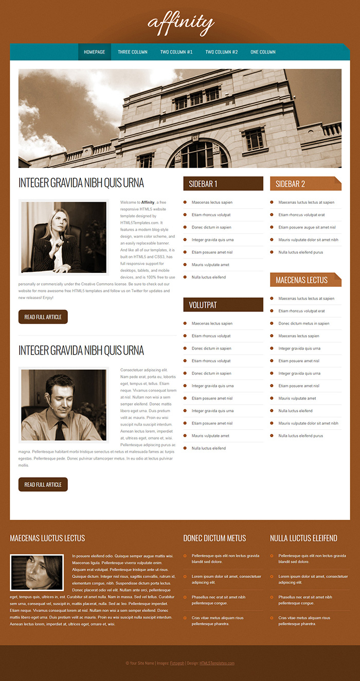 Free Affinity Website Template