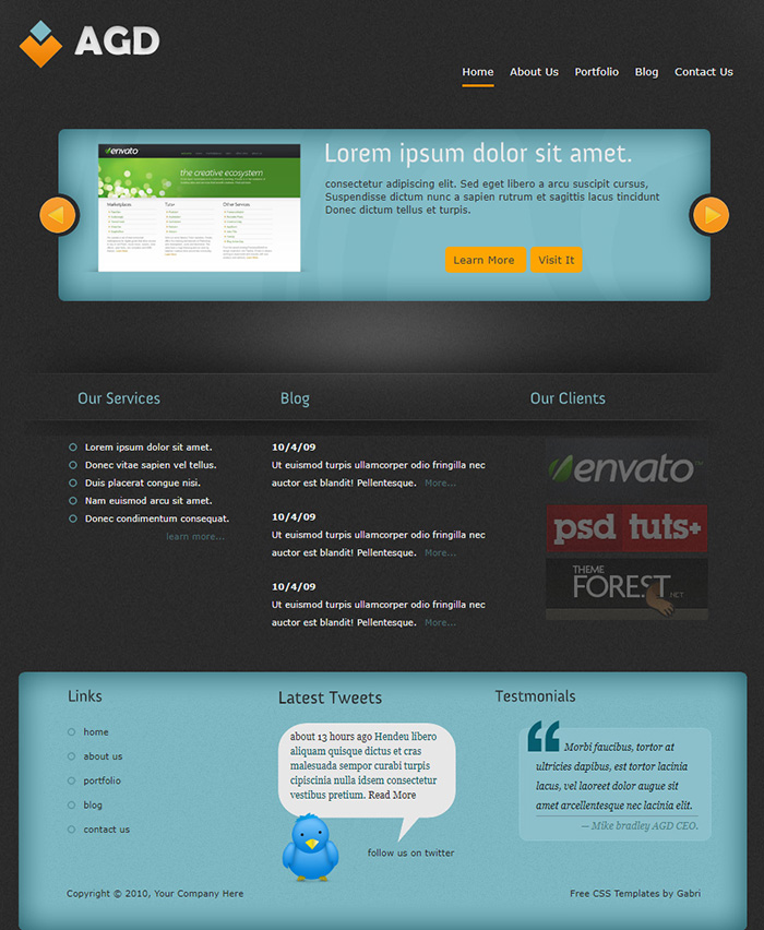 Free AGD Website Template - Free Website Templates, HTML5 & CSS ...