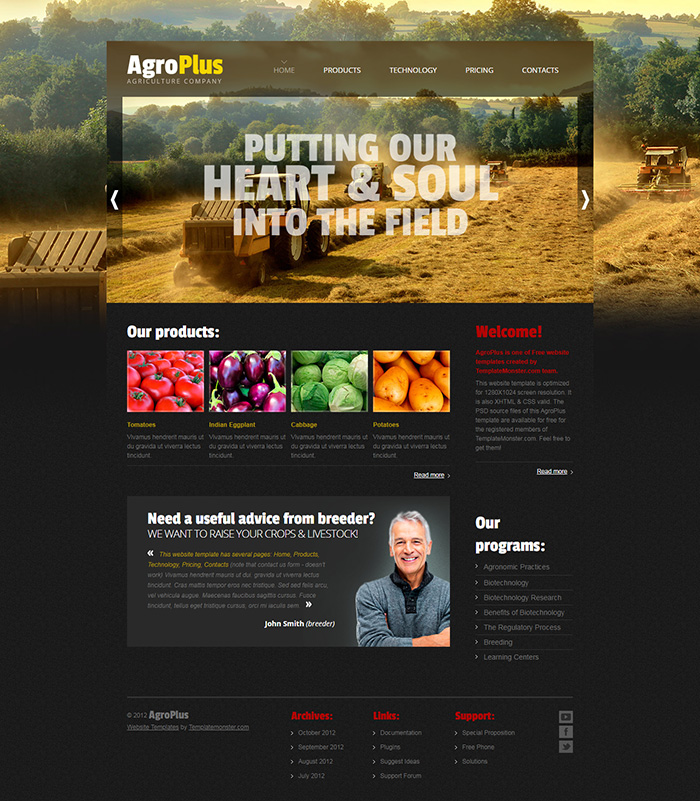 Free AgroPlus Website Template