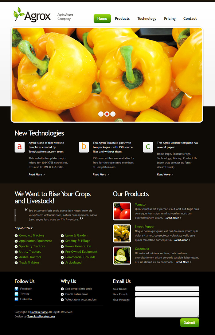 Free Agrox Website Template
