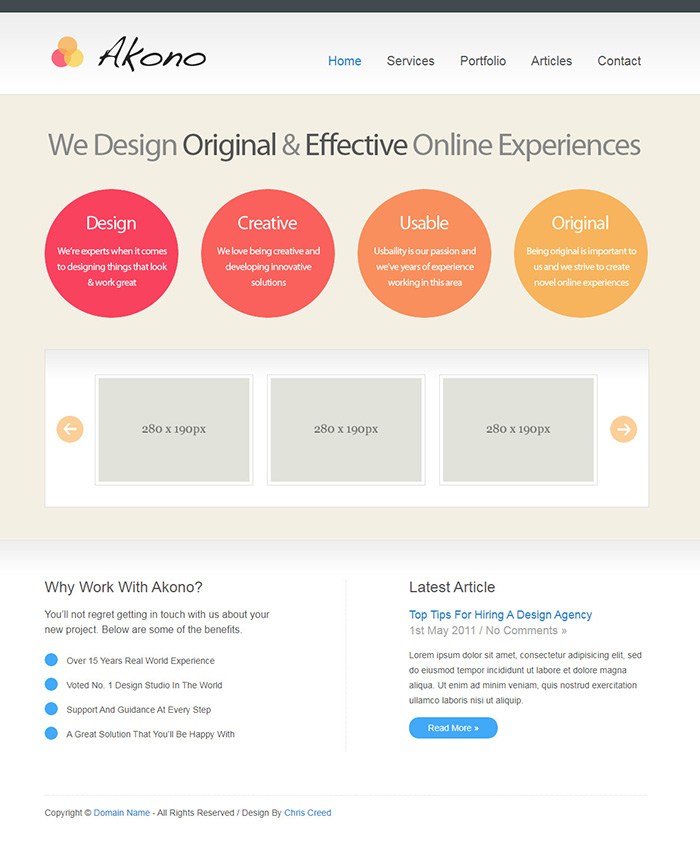Free Akono Website Template
