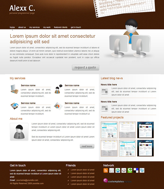 Free Alexx C Website Template