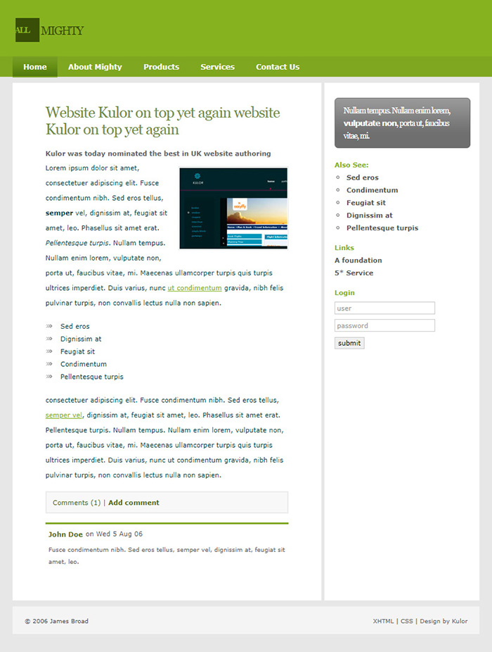 Free All Mighty Website Template