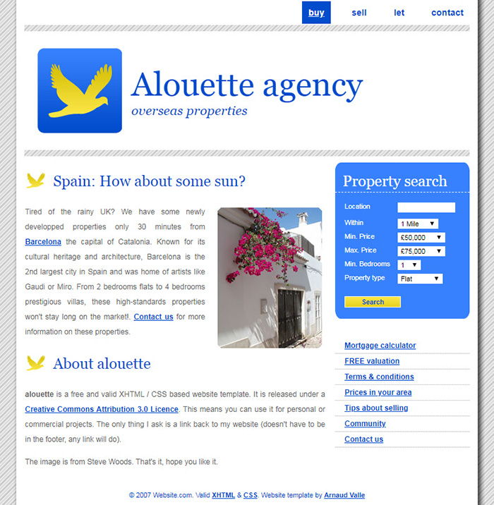 Free Alouette Agency Website Template