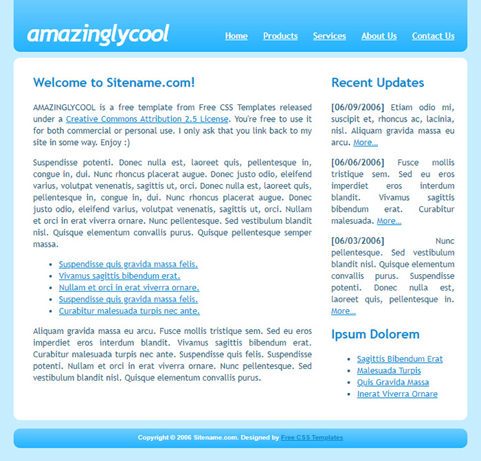 Free Amazinglycool Website Template