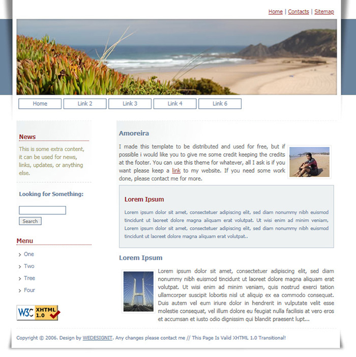 Free Amoreira Website Template