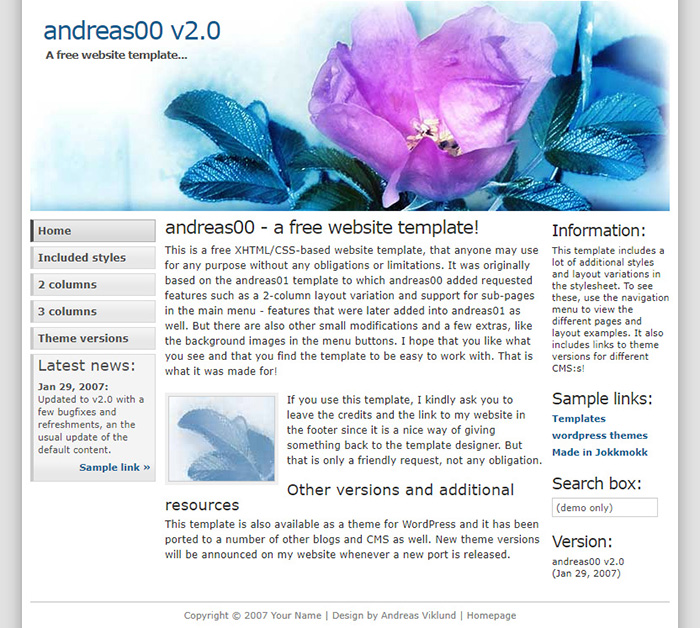 Free Andreas00 v2.0 Website Template