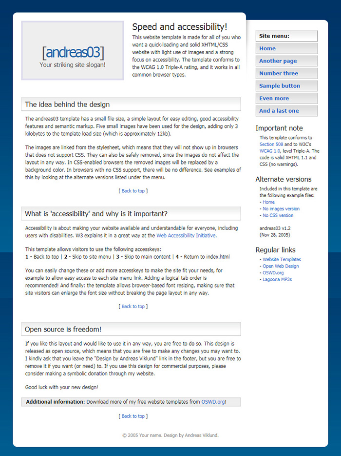 Free Andreas03 Website Template