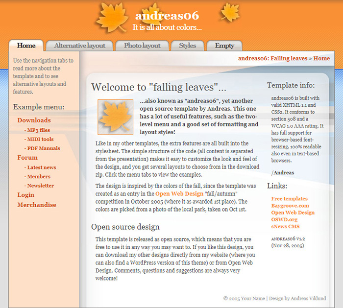 Free Andreas06 Website Template