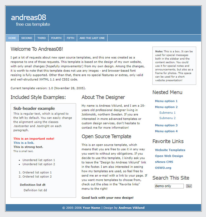 Free Andreas08 Website Template