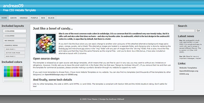 Free Andreas09 Website Template