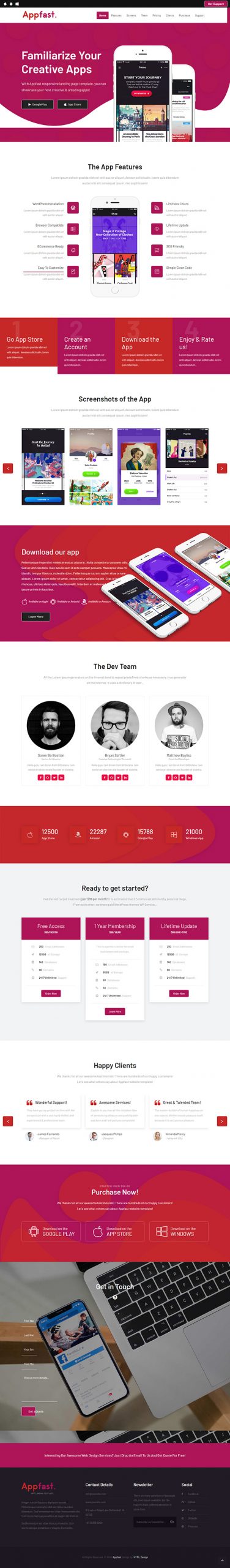 Free Appfast Website Template