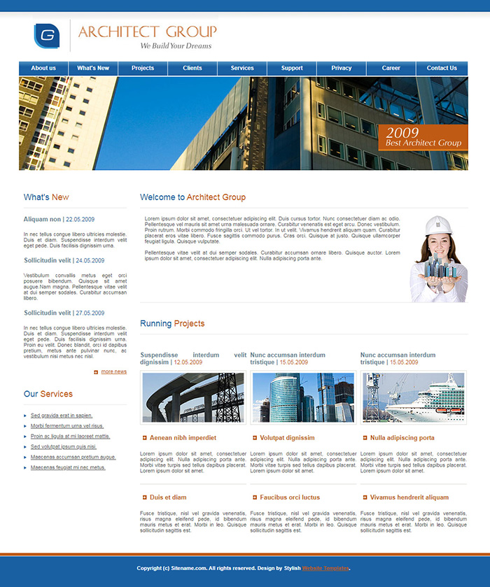 Free Architect Group Website Template Free Website Templates HTML5 