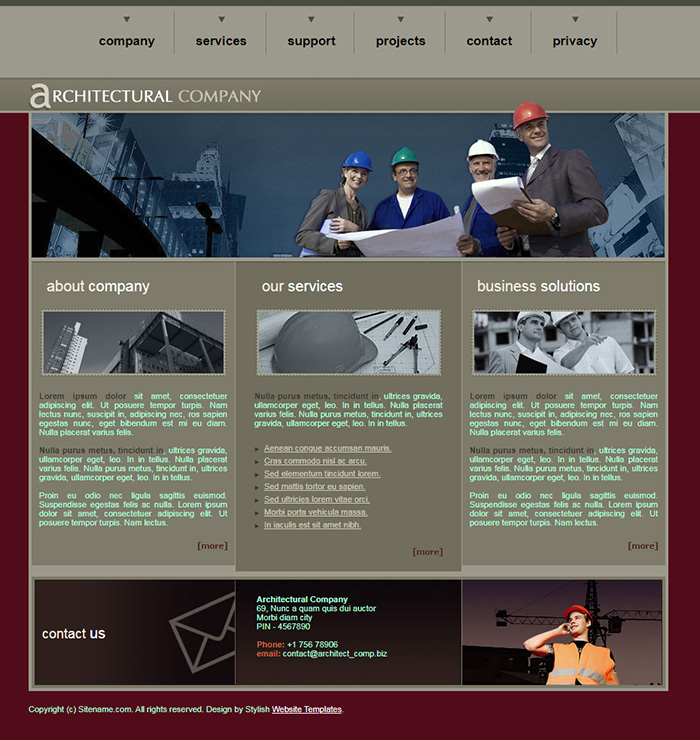 Free Architectural Company Website Template