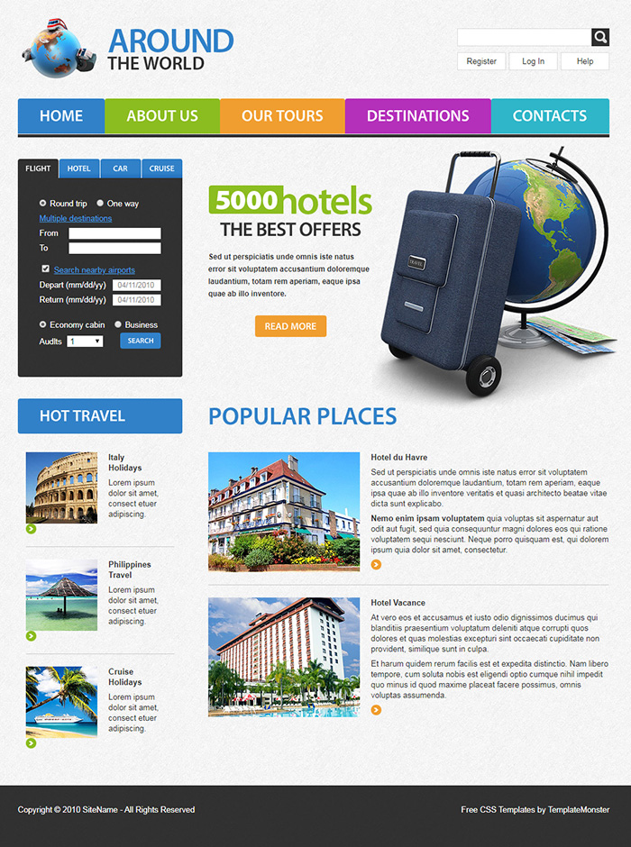 Free Around the World Website Template