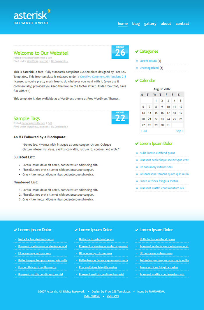 Free Asterisk Website Template