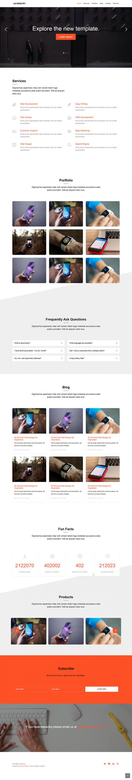 Free Asymmetry Website Template