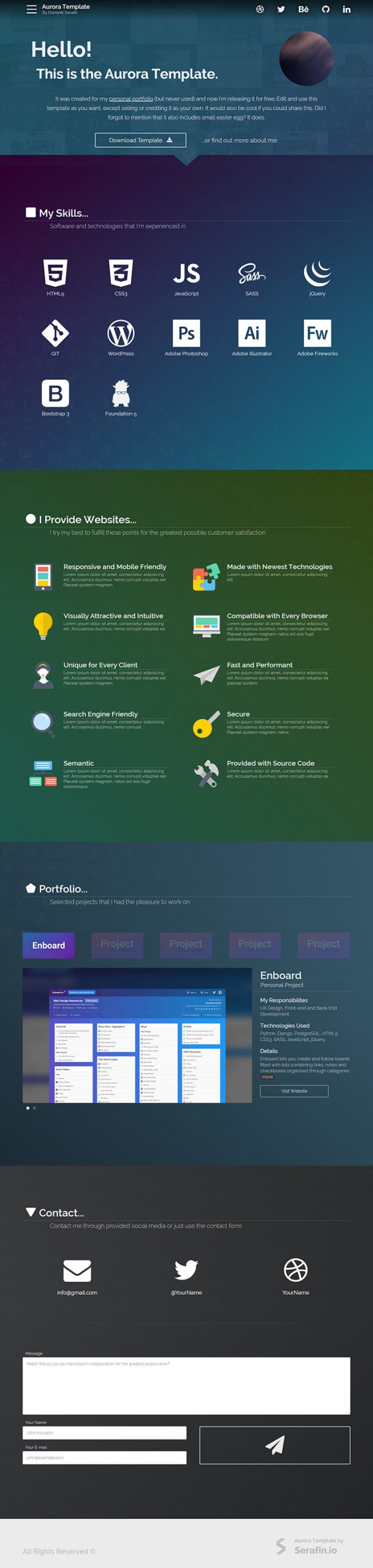 Free Aurora Website Template - Free Website Templates, HTML5 & CSS ...