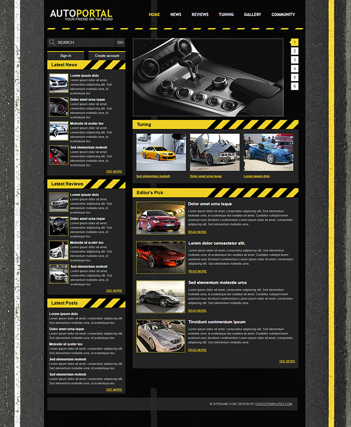 Free AutoPortal Website Template