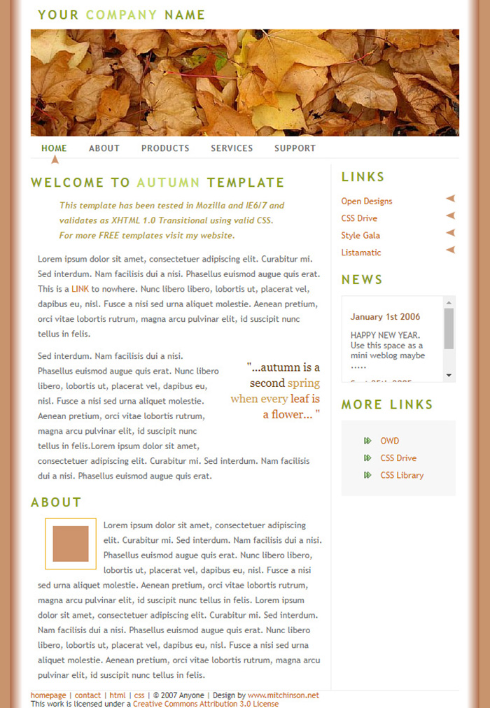 Free Autumn Website Template