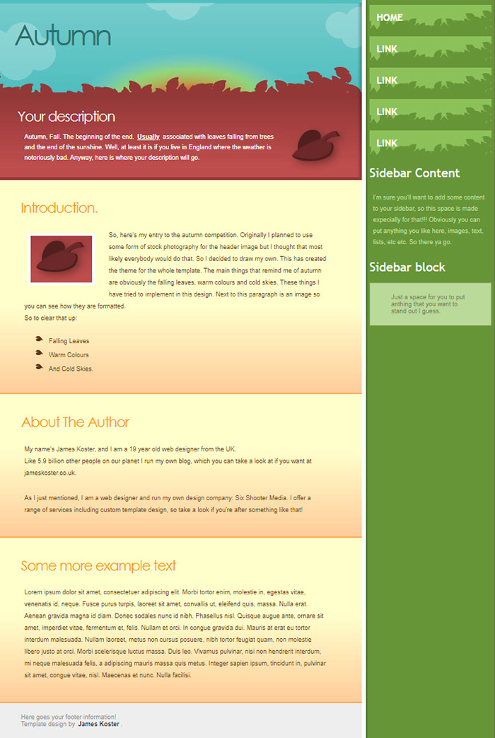 Free Autumn Website Template