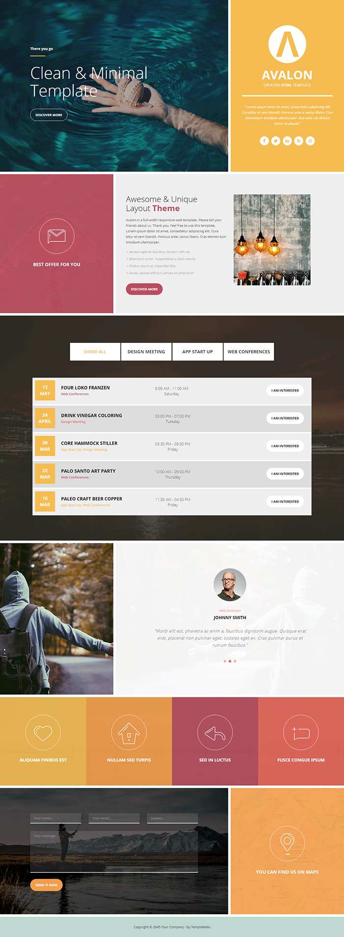 Free Avalon Website Template