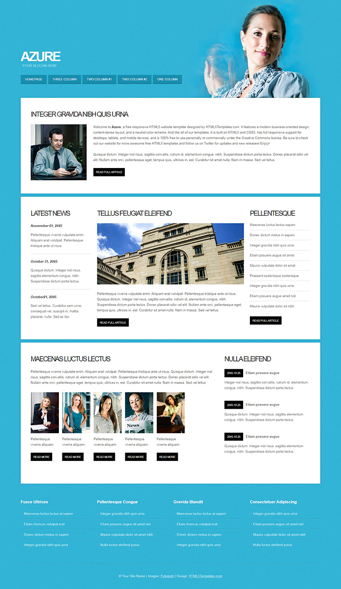 Free Azure Website Template