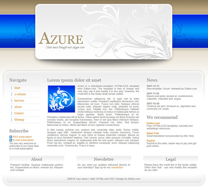 Free Azure Website Template