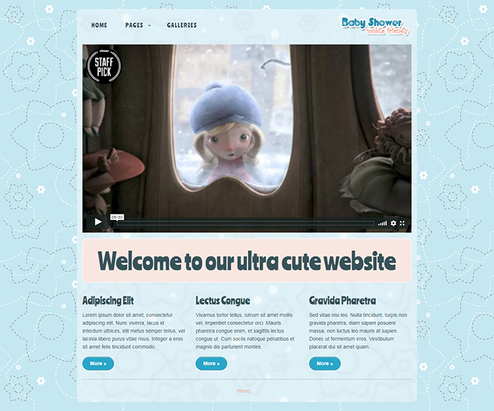 Free BabyShower Website Template