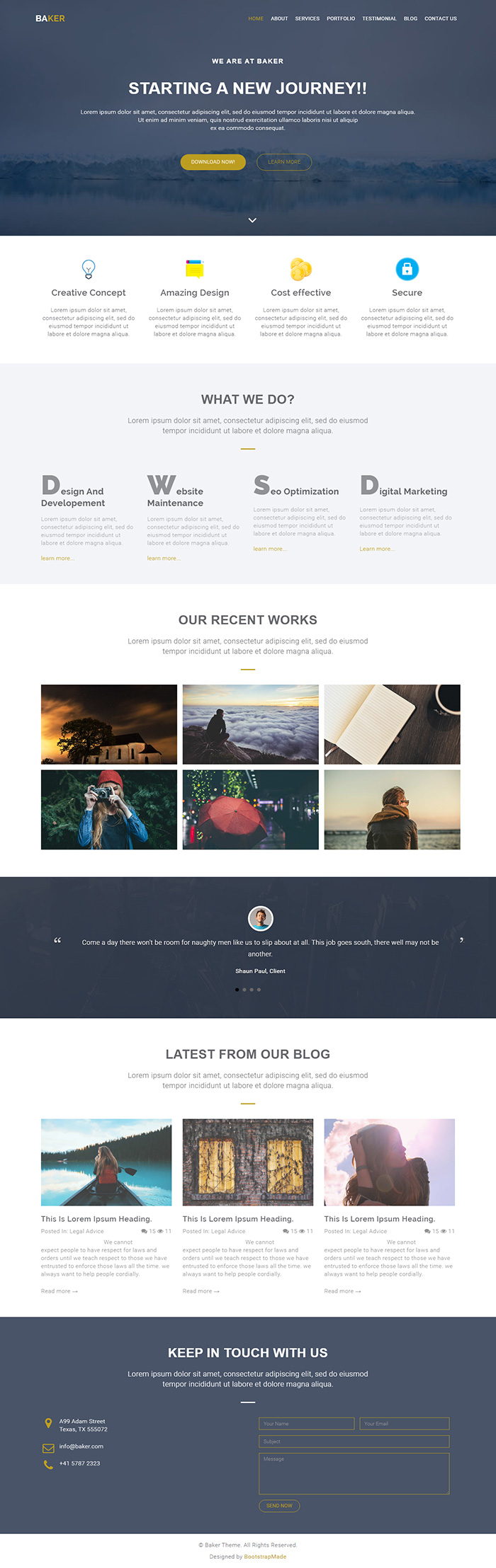 Free Baker Website Template