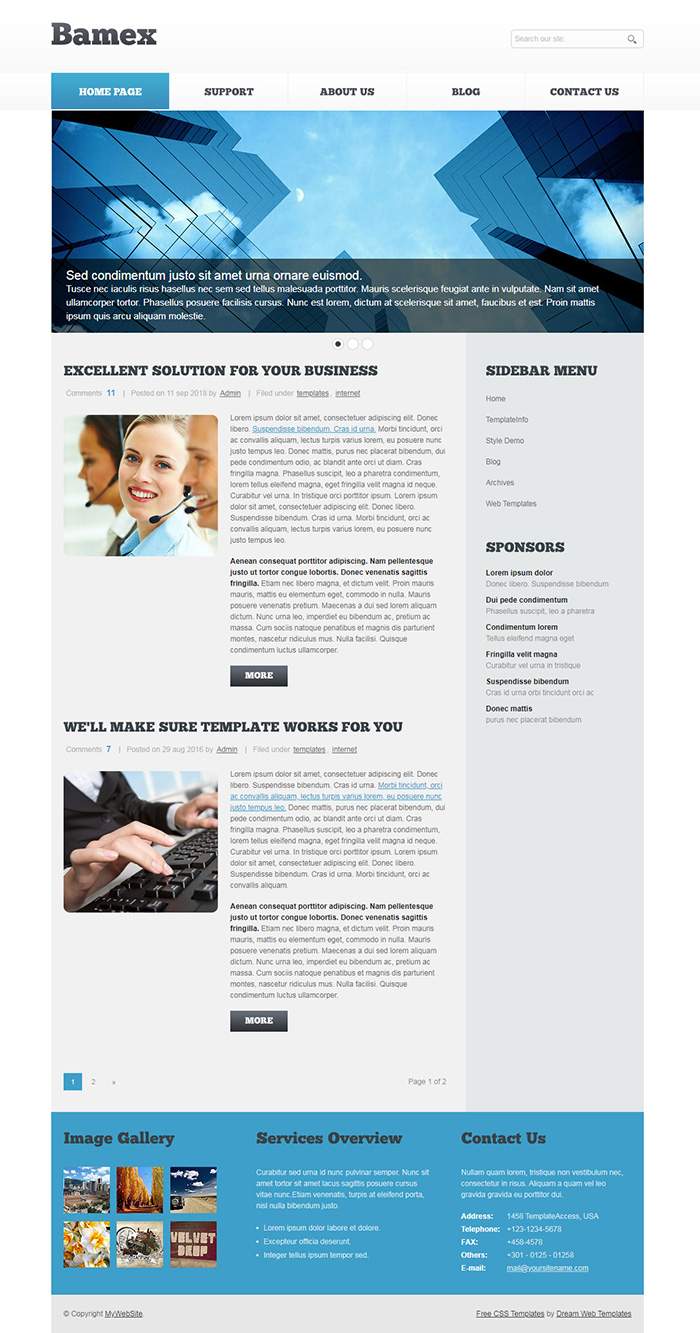 Free Bamex Website Template