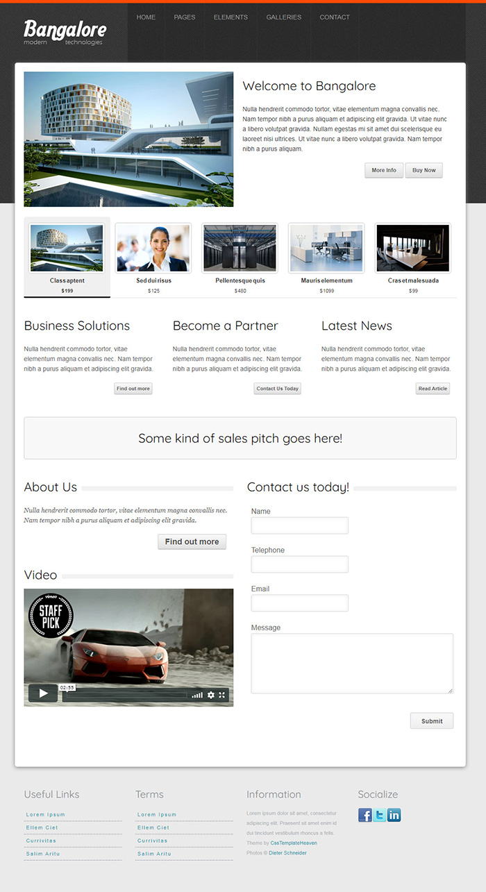 Free Bangalore Website Template