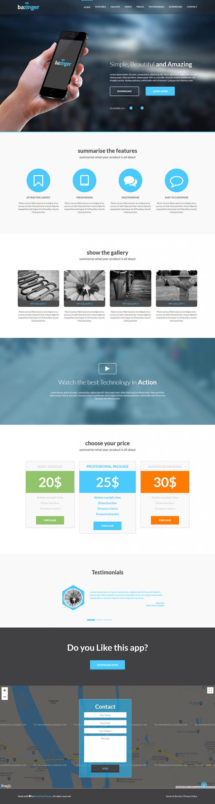 Free Bazinger Website Template