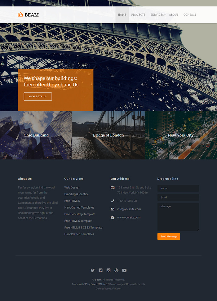 Free Beam Website Template