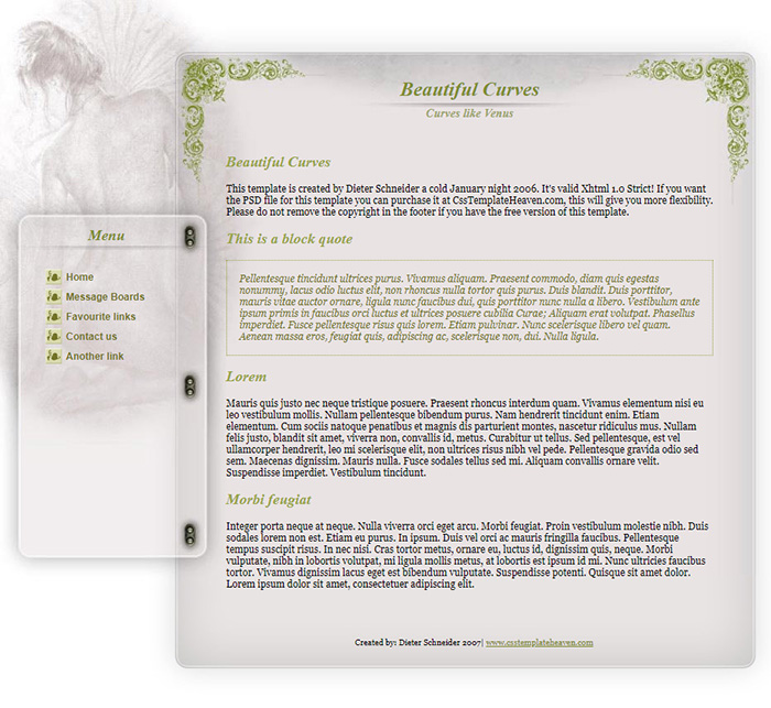 Free Beautiful Curves Website Template