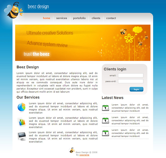 Free Beez Design Website Template