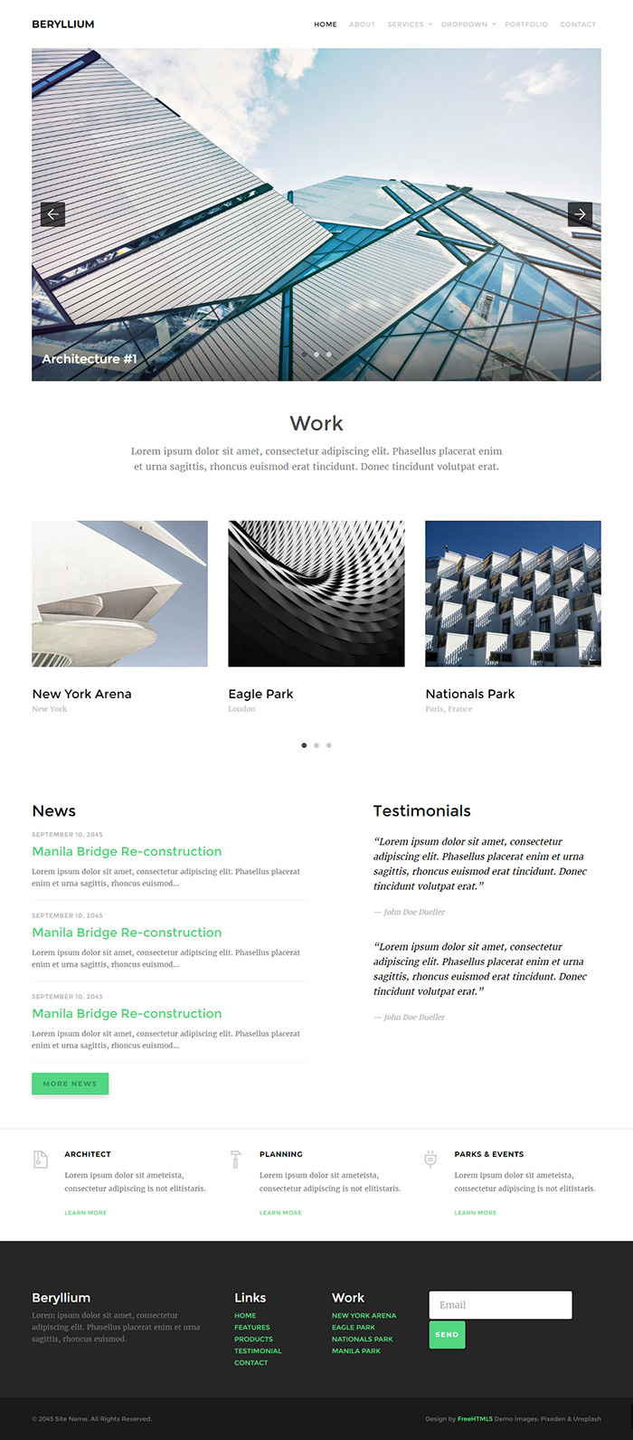 Free Beryllium Website Template