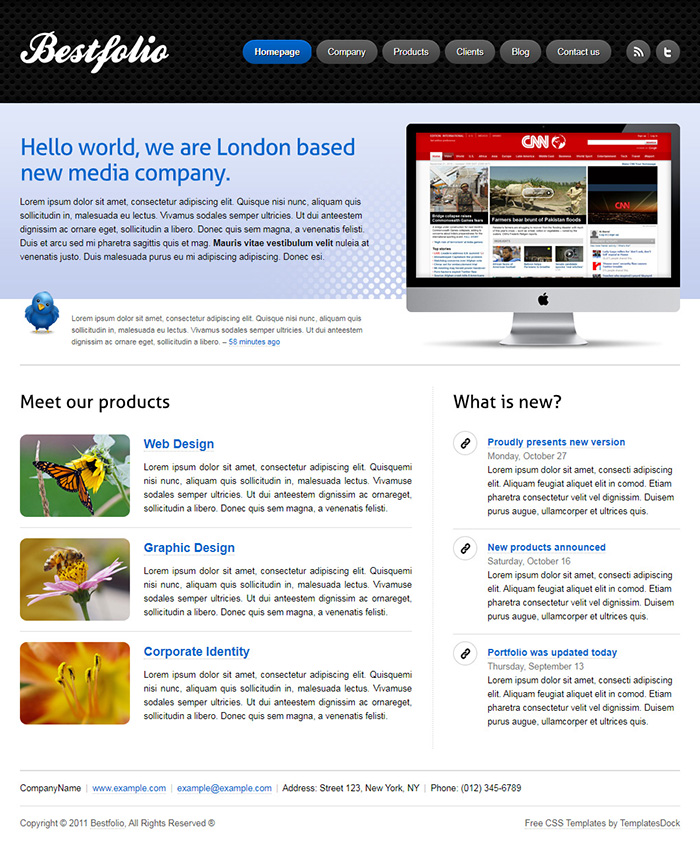 Free Bestfolio 01 Website Template