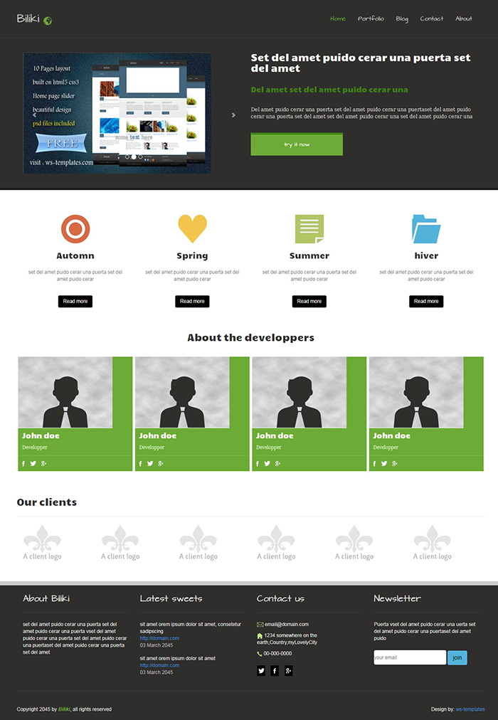 Free Biliki Website Template
