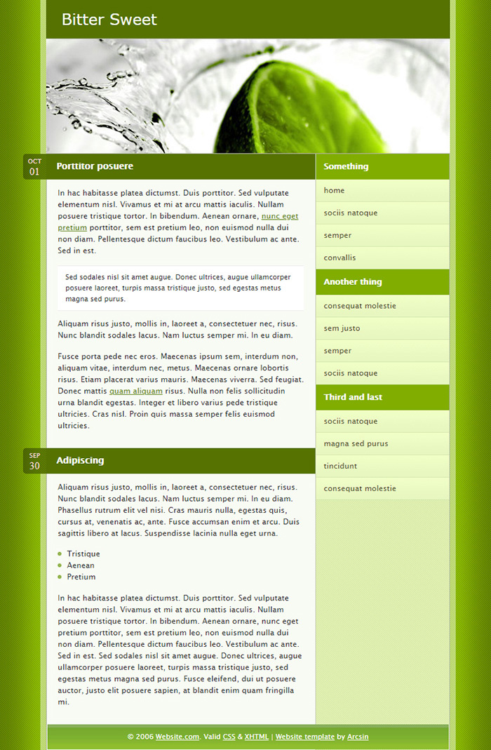 Free Bitter Sweet Website Template