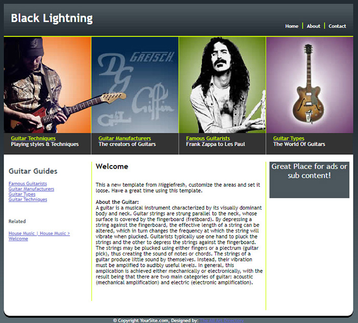 Free Black Lightning Website Template