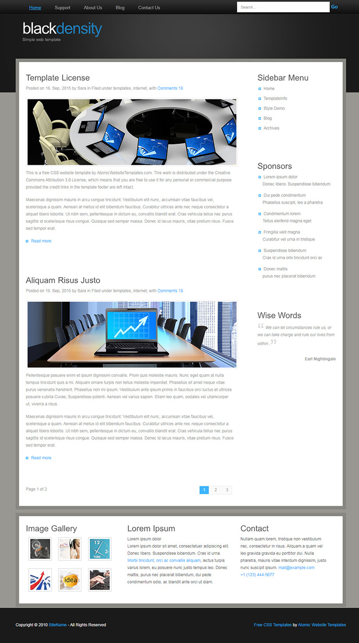 Free blackdensity Website Template